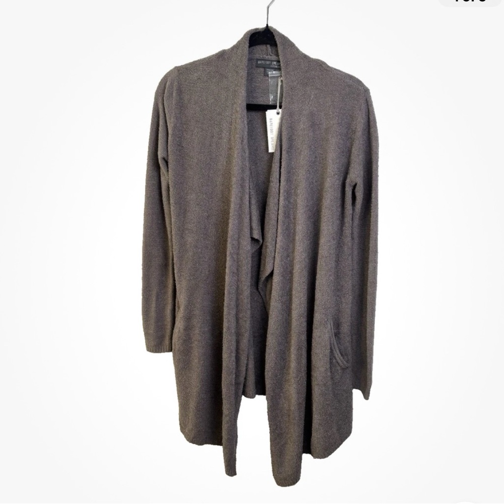 Barefoot Dreams Cozychic Lite Heather Gray Open Cardigan